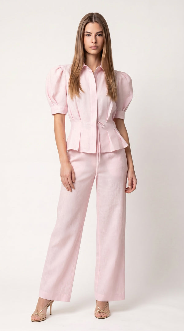 Linen pink pant