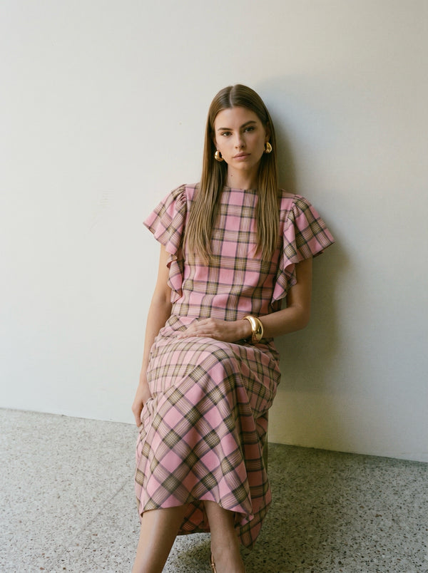 Plaid pink blouse