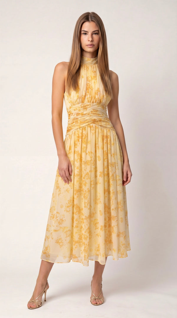 Draped chiffon dress