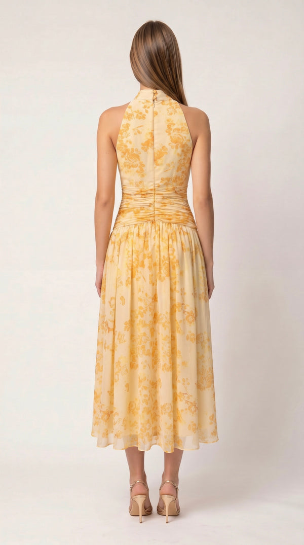 Draped chiffon dress